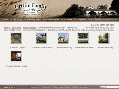 Example of photo gallery page