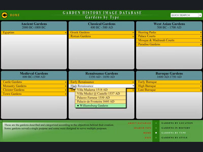 Example of category navigation