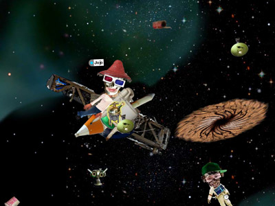 Example of interacting with virtual world