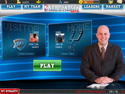 Example of starting a game