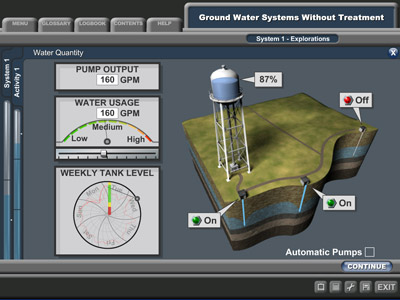 Example of training simulation